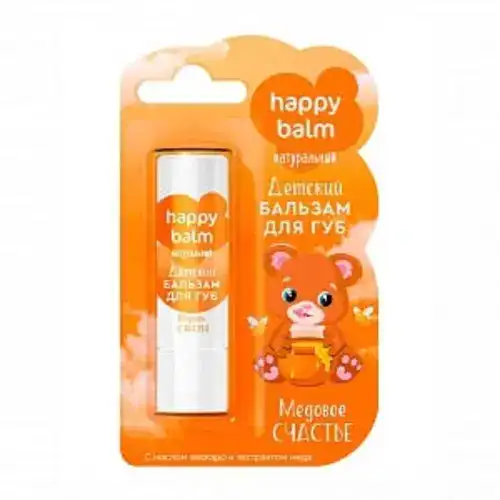 11 بالم لب کودکان روسی عسل Happy Balm طبیعی 3.6 گرم - Image 1