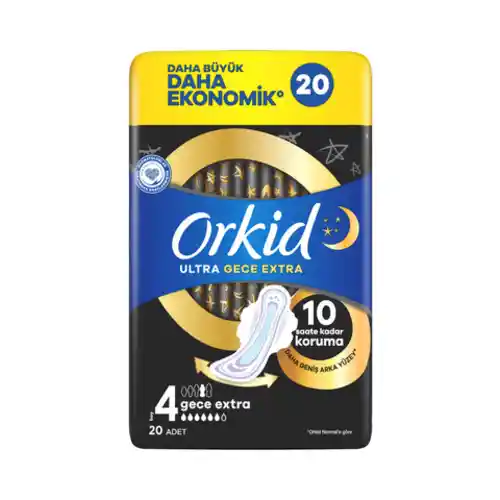 66c3244f8eb0cbf841a80329-ezgif.com-optiwebp نوار بهداشتی هلندی ارکید الترا گجه اکسترا Orkid Ultra Gece Extera سایز 4 بسته 20 عددی - Image 1
