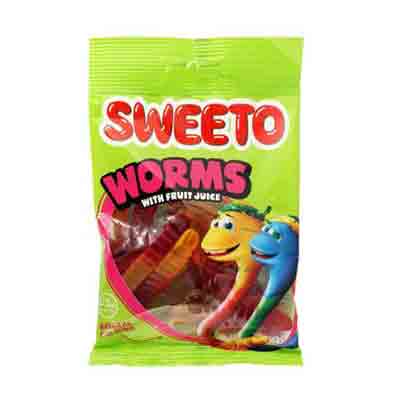Untitled-15 پاستیل میوه ای سوییتو Sweeto WORMS با طرح مار رنگی 80 گرم - Image 1