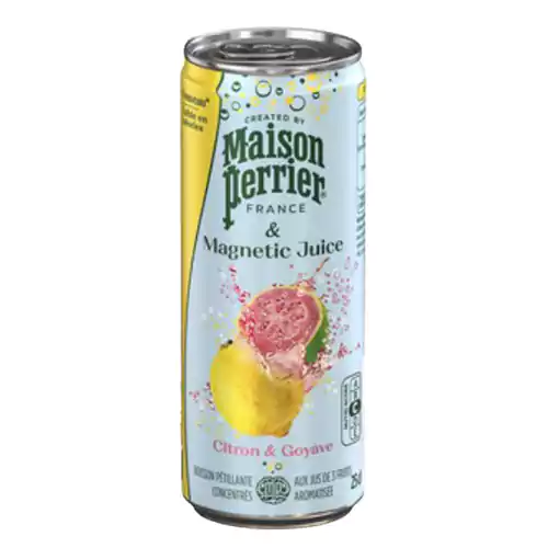 eedb3c16374c02c575b882cbf17ac450 نوشیدنی گازدار اسپانیایی میسون پریر Maison Perrier Citron & Goyave با طعم لیمو و انجیر 250 میل - Image 1