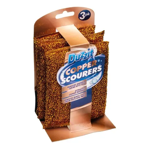 5053249250595-248414_711x711-ezgif.com-resize اسکاچ ظرفشویی مسی بریتانیایی دوزیت Duzzit Copper Scourer بسته 3 عددی - Image 1