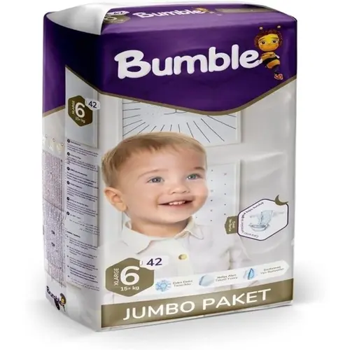 560x5605-ezgif.com-resize پوشک چسبی کودک بامبل Bumble Baby Diaper سایز 6 بسته 42 عددی - Image 1
