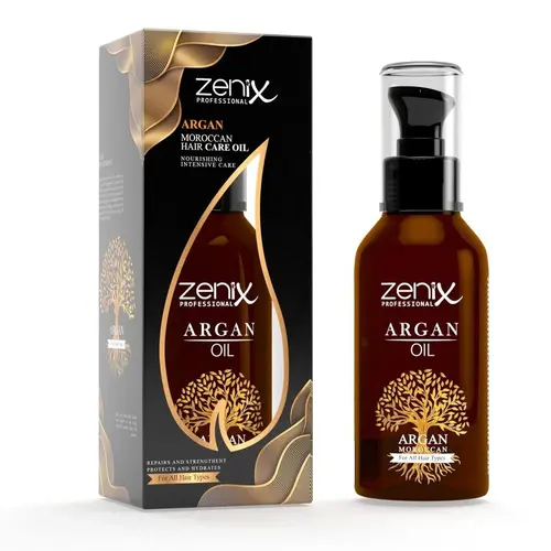 shopping-ezgif.com-resize (4) روغن آرگان مراکشی زنیکس Zenix Moroccan Argan Oil نرم کننده مو 100 میل - Image 1