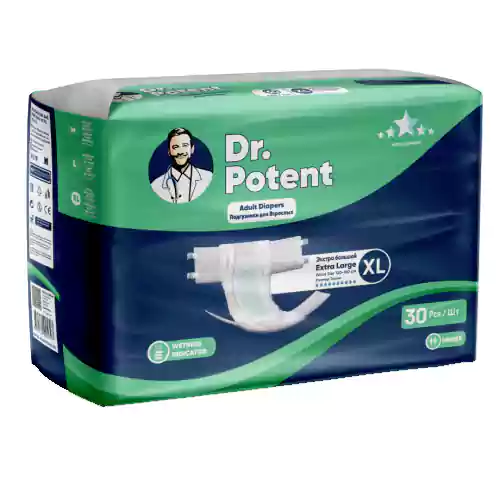 Dr. Potent Hasta Bezleri پوشک چسبی بزرگسال دکتر پوتنت Dr. Potent سایز مدیوم بسته 10 عددی - Image 1