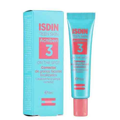 Isdin-Teen-Skin-Acniben-On-The-Spot-Corrector-De-Granos-Gel-15-ml ژل اصلاح کننده پوست نوجوان اسپانیایی ایزدین آکنیبن ISDIN Acniben 3 برای پوست های چرب و مستعد آکنه 15 میل - Image 1