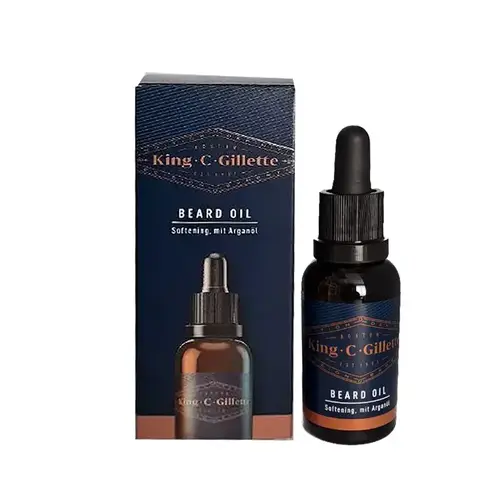 King-C.-Gillette-Beard-oil-1200x900-ezgif.com-resize روغن ریش کلمبیایی کینگ سی ژیلت King C. Gillett Beard Oil for Men حاوی روغن آرگان و بادام 30 میل - Image 1