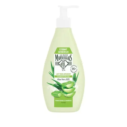 Le Petit Marseillais Aloe Vera Bio Hydrating لوسیون بدن فرانسوی لی پتیت مارسلیاس Le Petit Marseillais Aloe Vera Bio Hydrating حاوی عصاره آلوئه ورا 400 میل - Image 1
