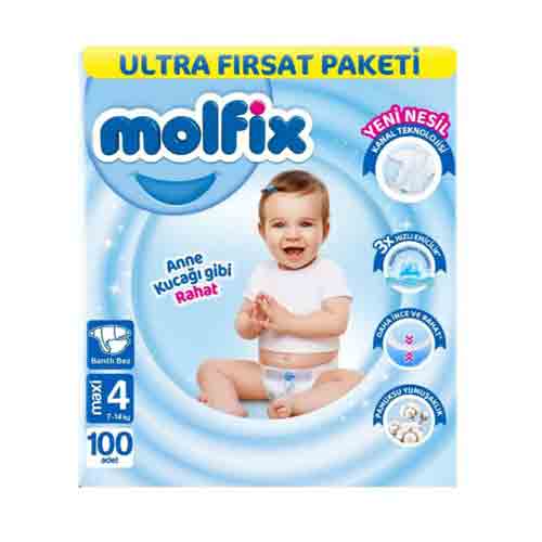 Molfix-ULTRA-FIRST-PAKET-i پوشک چسبی مولفیکس MOLFIX سایز 4 بسته 100 عددی - Image 1