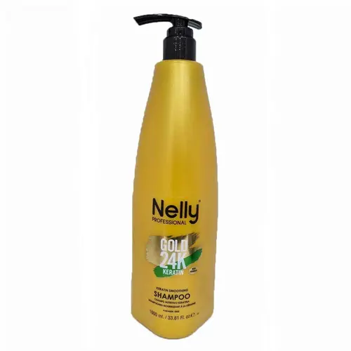 NELLY Gold 24K KERATIN شامپو نرم کننده اسپانیایی نلی NELLY Gold 24K KERATIN مناسب موهای خشک 1000 میل - Image 1