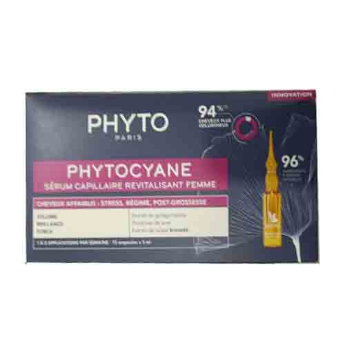 Phytocyane-Anti-Hair-Loss-Reactional-Treatment-Women-12-x-5ml سرم ضد ریزش مو فرانسوی فیتو فیتوسیان PHYTO PHYTOCYANE مناسب خانم ها 12* 5 میل - Image 1