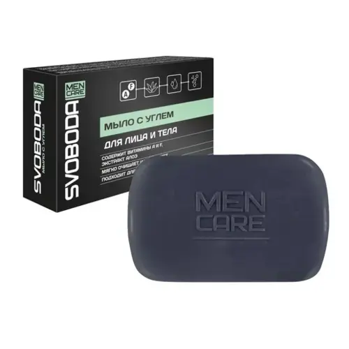 SVOBODA MEN CARE صابون توالت روسی اسوبودا SVOBODA MEN CARE حاوی زغال 100 گرم - Image 1