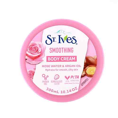 Untitled-2 کرم بدن استیوز St. Ives Rose & Argan Oil حاوی عصاره روغن آرگان و عصاره گل رز 300 میل - Image 1