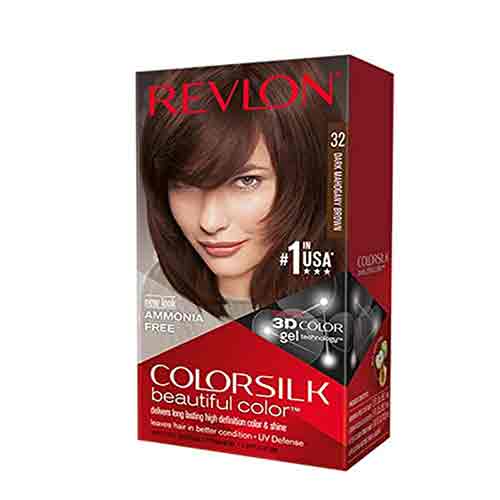 Untitled-7 کیت رنگ مو فاقد آمونیاک فرانسوی رولون Revlon Color Silk 32 Dark Mahogany Brown شماره 32 رنگ قهوه ای ماهگونی تیره 59 میل - Image 1