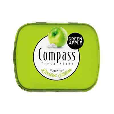 Compass green apple قرص خوشبو کننده دهان بدون قند کامپس Compass green apple طعم سیب 50 عددی - Image 1