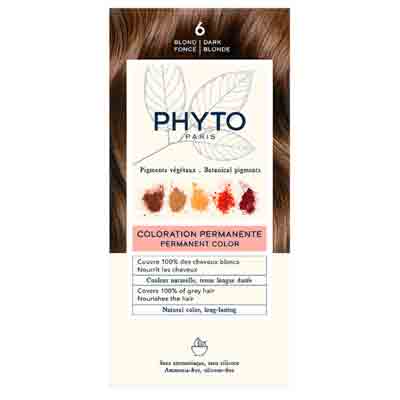 fito--6 رنگ مو فرانسوی فیتو (اصل) PHYTO DARK BLONDE گیاهی بدون آمونیاک رنگ بلوند تیره شماره 6 - Image 1
