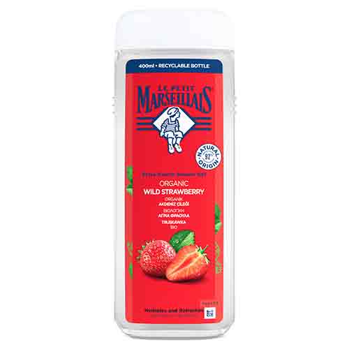 Le Petit Marseillais Strawberry شامپو بدن کرمی فرانسوی مارسلیاس Le Petit Marseillais Strawberry با عصاره توت فرنگی 400 میل - Image 1