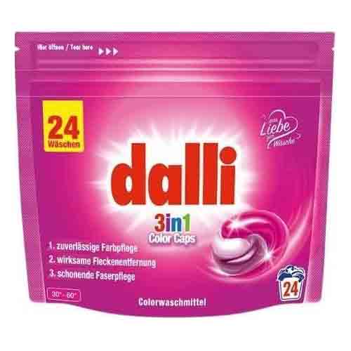 Dalli,-Fabric-Washing-Caps,-Color,-24-Pcs. قرص ماشین لباسشویی آلمانی 3 در 1 دالی Dalli 3w1 Color مناسب لباس های رنگی 24 عددی - Image 1