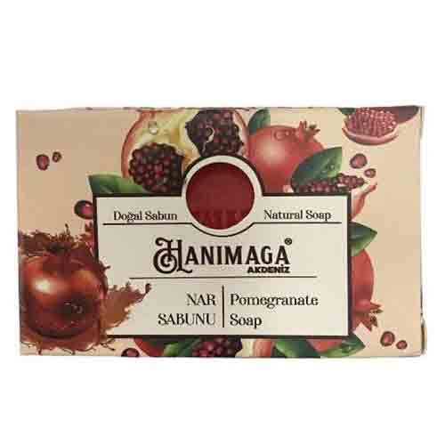 HANIMAGA-SABUN-NAR-OZLU-100GR صابون عصاره انار طبیعی هانیم آعا Hanımağa مناسب بانوان 100 گرم - Image 1