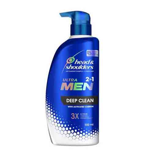 Head-&-Shoulders-Ultra-Men-2-in-1-Deep-Clean-Anti-Dandruff-Shampoo-+-Conditioner-550mL شامپو ضد شوره ایتالیایی مردانه هد اند شولدرز Head & Shoulders Ultra Men 2 in 1 دیپ کلین + نرم کننده 550 میل - Image 1