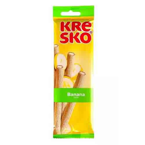 KRESKO-multigrain-snacks-with-Banana--flavor-40g بیسکوئیت رولی کرسکو Kresko Banana اوکرانی با مغز کرمدار موزی 40 گرم تاریخ 2026/03/04 - Image 1