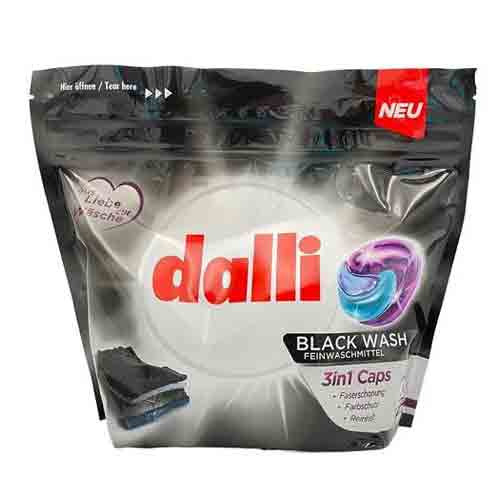 قرص ماشین لباسشویی آلمانی 3 در 1 دالی Dalli Black 3w1  مناسب لباس های مشکی بسته 24 عددی