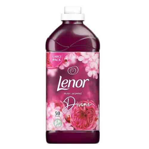 LENOR-FABRIC-CONDITIONER-RUBY-JASMINE-50-WASH-(C) نرم کننده فابریک انگلیسی لنور روبی یاسمین Lenor Ruby Jasmine رایحه بلومن 50 بار شستشو 1.75 لیتر - Image 1