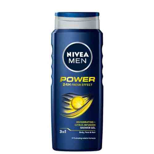 NIVEA-MEN-Shower-Gel-Power-Fresh-Effect-500-ml شامپو سر و بدن آلمانی نیوآ NIVEA MEN POWER مردانه ، تقویت کننده 500 میل - Image 1