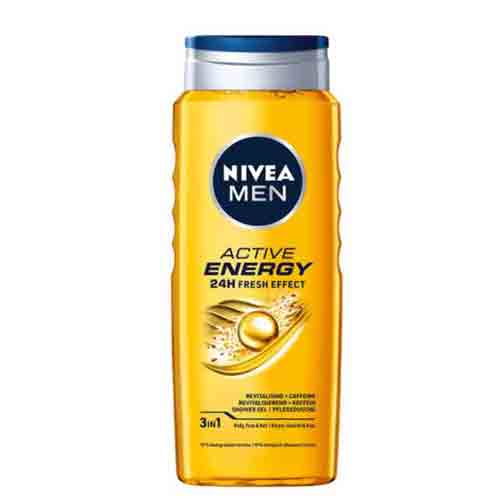 Nivea-Men-Active-Energy-shower-gel-for-men-500-ml شامپو سر و بدن آقایان نیوآ NIVEA MEN Active Energy حاوی کافئین 500 میل - Image 1