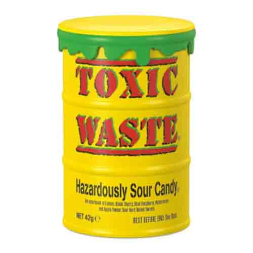 Untitled-8 آبنبات بشکه کانادایی تاکسیک ویست Toxic Waste Hazardously Sour Candy با طعم ترش میوه ای 42 گرم - Image 1