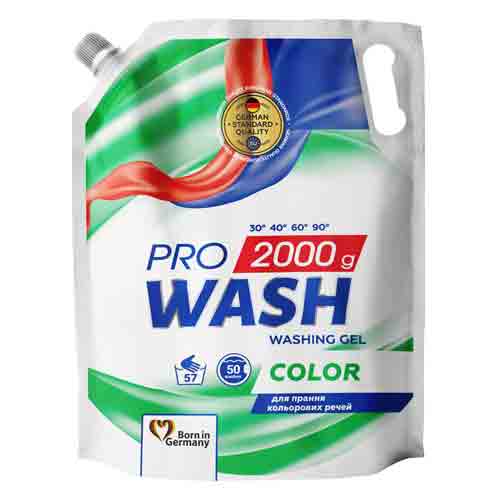 Washing-gel-Pro-Wash-Color-2000-g ژل شستشوی آلمانی پرو واش Pro Wash Color مناسب پارچه های رنگی 2000 گرم - Image 1