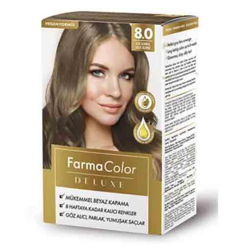 Farmasi-Farmacolor-Deluxe-8.0 كيت رنگ مو farmasi شماره 8.0 بلوند روشن فارماسی - Image 1