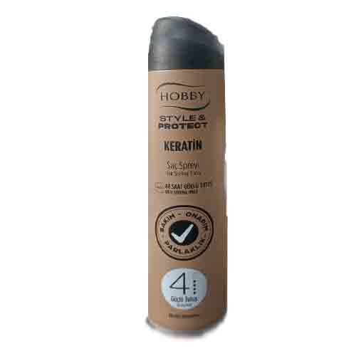 Hobby-Saç-Spreyi-Keratin-Güçlü-Tutuş-250-Ml اسپری مو هوبی کراتین Hobby Keratin ماندگاری 48 ساعت 250 میل - Image 1