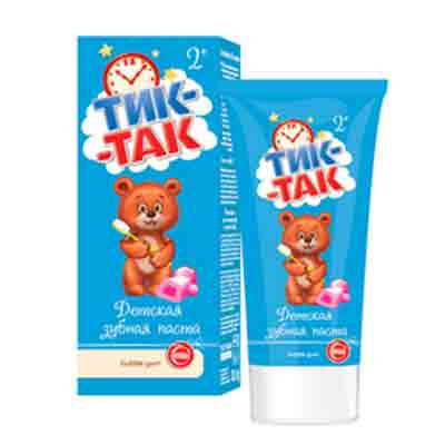 TIK-TAK خمیر دندان روسی تیک تاک TIk tak با طعم آدامس 65 گرم - Image 1