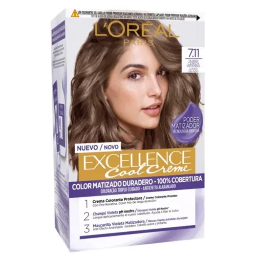 ezgif-747d30f599c789 کیت رنگ مو فرانسوی لورآل Loreal Excellence رنگ بلوند خاکستری شماره 7.11 - Image 1