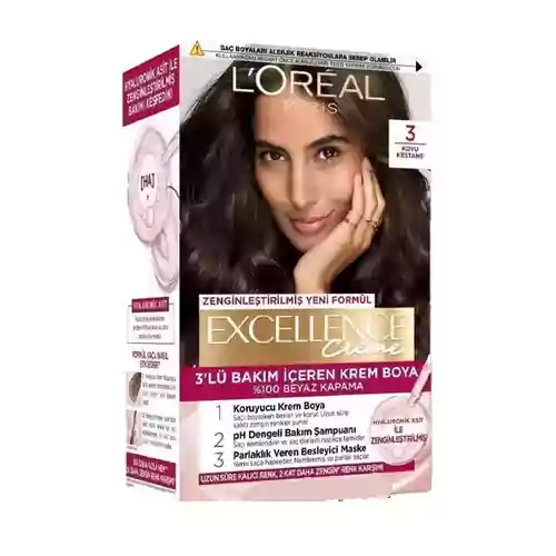 ------ezgif.com-resize کیت رنگ مو فرانسوی لورآل Loreal Excellence رنگ شاه بلوط تیره شماره 3 - Image 1