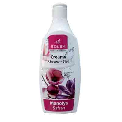 safran شامپو بدن کرمی سولکس SOLEX Creamy Shower Gel Manolya Safran با رایحه زعفران مگنولیا 500 میل - Image 1