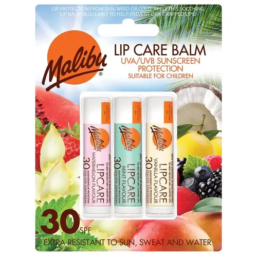 بالم لب ضد آفتاب انگلیسی مالیبو Malibu Sun SPF 30 Lip Balm بسته 3 عددی - Image 1
