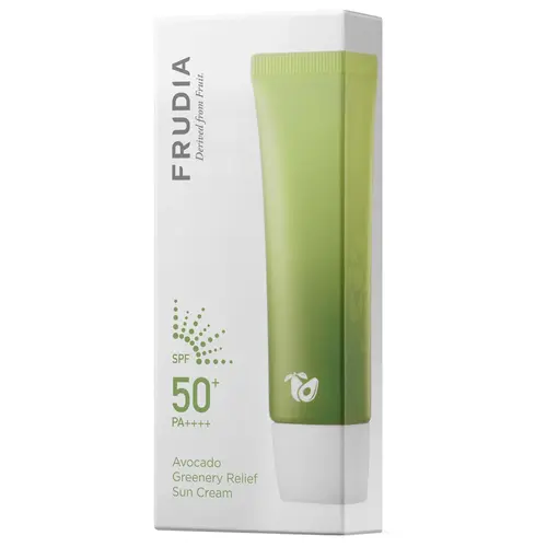 71GaCnYxqrL-ezgif.com-resize کرم ضد آفتاب آووکادو کره ای فرودیا FRUDIA Avocado Greenery SPF50 مناسب پوست حساس 50 گرم - Image 1