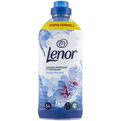 8006540891087-ezgif.com-jpg-to-webp-converter نرم کننده لباس ایتالیایی لنور Lenor Fabric Spring Awakening با رایحه گل بهاری 54 بار شستشو 1134 میل - Image 1