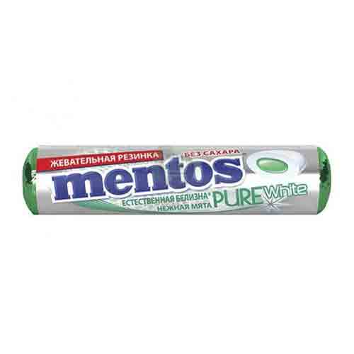 Chewing-gum-Mentos--fine-mint-15-gr آدامس مغز دار ایتالیایی منتوس Mentos با طعم نعناع 15 گرم - Image 1