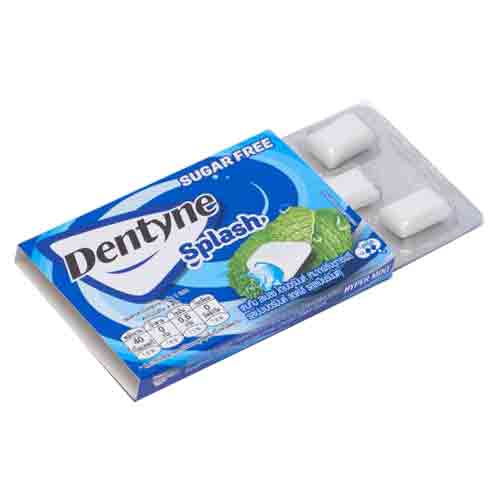 Dentyne-Trident-Splash-Hyper-Mint-Chewing-Gum-15.2g آدامس نعنایی دنتین Dentyne Trident Splash فاقد شکر 15 گرم تاریخ 2025/10/10 - Image 1
