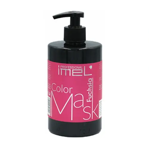 imel-fuchsia-color-mask-500ml-ezgif.com-resize ماسک مو رنگ فوشیا یونانی ایمل Imel Mask fuchsia حاوی کراتین و پروتئین 500 میل - Image 1
