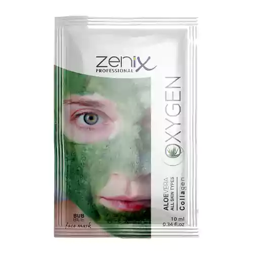 zenix-face-care-mask-oxygen-aloe-vera-sachets ماسک صورت اکسیژن آلوئه ورا زنیکس Zenix Oxygen Aloe Vera سم زایی پوست 10 میل - Image 1