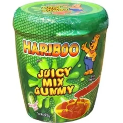 0x244-ezgif.com-resize پاستیل با سس ترش هاریبو HARIBO Juicy Mix Gummy با طعم هندوانه 102 گرم - Image 1