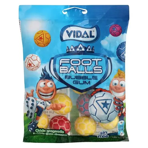 1000040817-ezgif.com-resize پاستیل آدامسی بدون گلوتن اسپانیایی ویدال Vidal Footballs Bubble Gum مدل توپی 90 گرم - Image 1