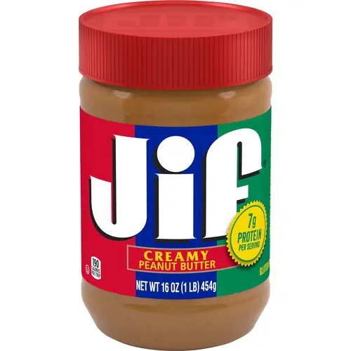 71eHIqo9bdL-ezgif.com-resize کره بادام زمینی خامه ای جیف Jif Simply Jif Creamy حاوی پروتئین 440 گرم - Image 1