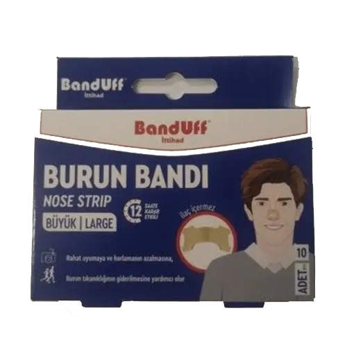 banduff-burun-bandi-large-buyuk-10lu-ezgif.com-resize نوار بینی مردانه باندوف Banduff Burun Bandı Large سایز بزرگ بسته 10 عددی - Image 1