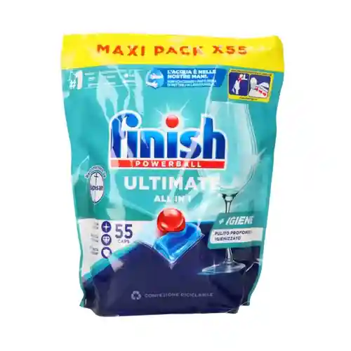 finish (2) قرص ماشین ظرفشویی فینیش آلتمیت Finish Ultimate بسته 55 عددی - Image 1