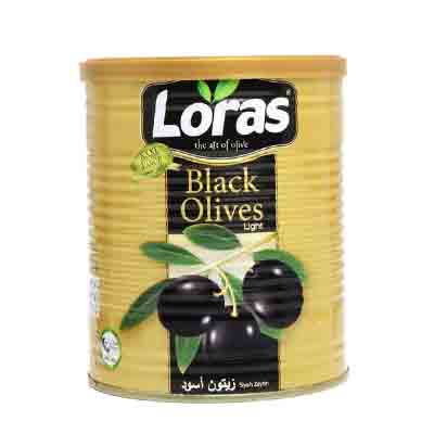 loras-siyah1 زیتون سیاه لوراس Loras هسته دار حلب 800 گرم - Image 1