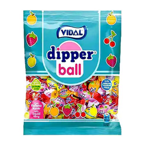 toffetopiv تافی میوه ای اسپانیایی ویدال دیپر Vidal Dipper Ball بدون گلوتن 70 گرم - Image 1